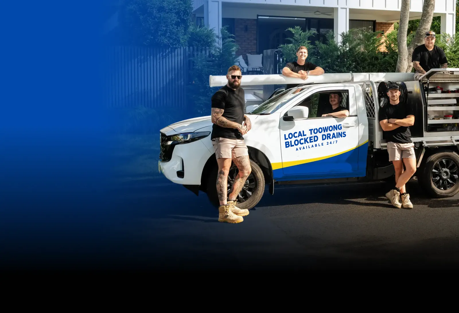 Local Toowong Blocked Drains team with the ute